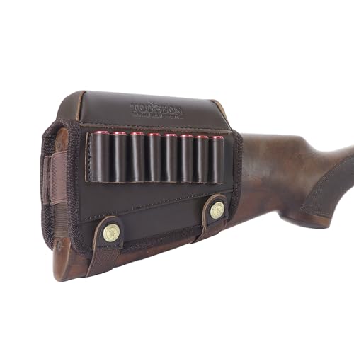 Tourbon Leather Buttstock Cheek Rest with Rifle Shell Holder