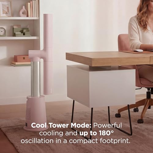 Image of Shark TurboBlade Fan-Ultra-Customizable Bladeless Tower Fan, Pivots, Twists, Oscillates 180, Circulates and Propels Air, 10 Noise Levels + 10 Speeds, Easy to Clean, Blush, TF202SPK2 (Limited Edition)