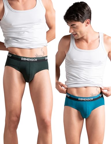 Image of DaMENSCH Fresh Mint Solid Underwear for Men, Breathable Innerwear, Cotton Briefs, Anti-Rash Waistband, Moisture Wicking Briefs, Mid-Rise, Peppermint Finished