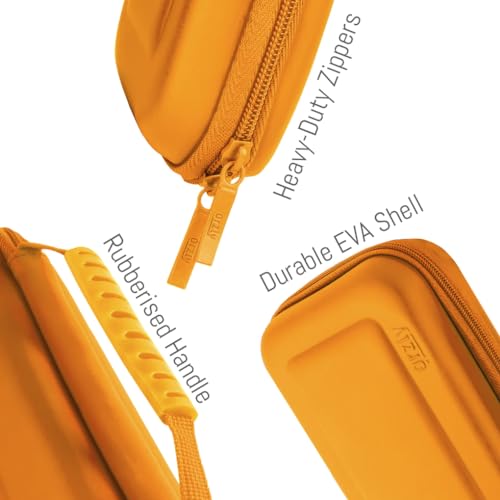 Image of Orzly Carrying case for Nintendo Switch OLED and Switch Console - Orange Protective Hard Portable Travel case Shell Pouch for Nintendo Switch Console & Accessories