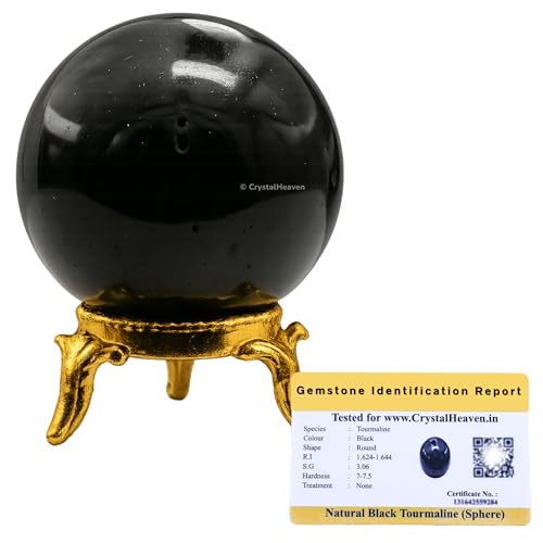 Image of Certified Black Tourmaline Crystal Ball for Meditation