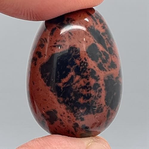 arana's® - Huevo OBSIDIANA CAOBA pulida - Huevo de bolsillo 3x2 cm - Protégete, amuleto de la suerte - Piedras y cristales naturales de sanación meditación (Obsidiana Caoba)