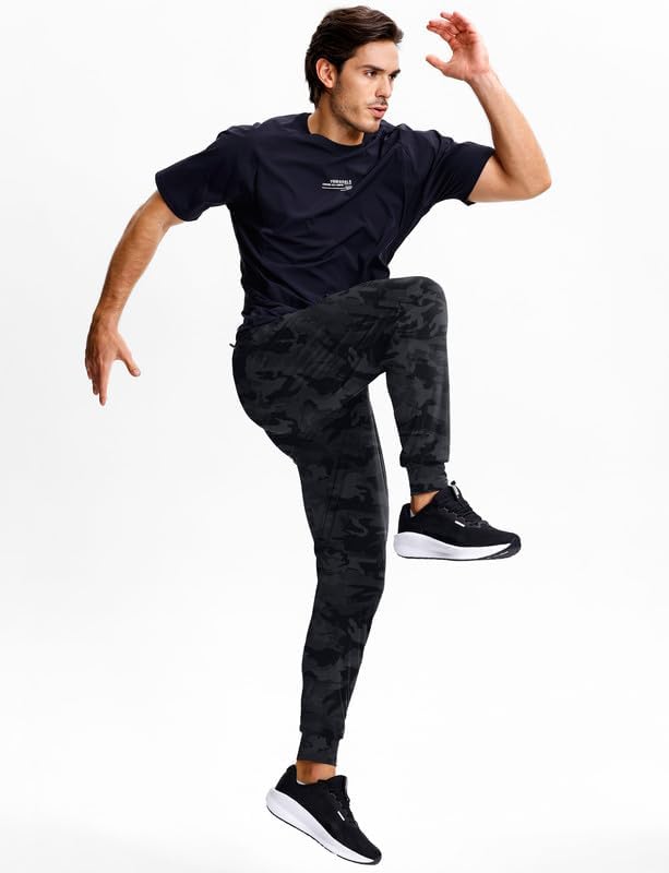 GGJ Men's Athletic Joggers with Zipper Pockets Stretch Tapered Running Sweatpants Gym Jogging Workout Pants for Men - Image 6