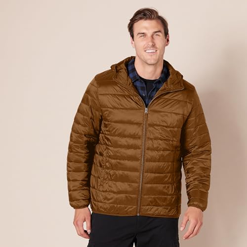 Image of Amazon Essentials Men's Lightweight Water-Resistant Packable Hooded Puffer Jacket