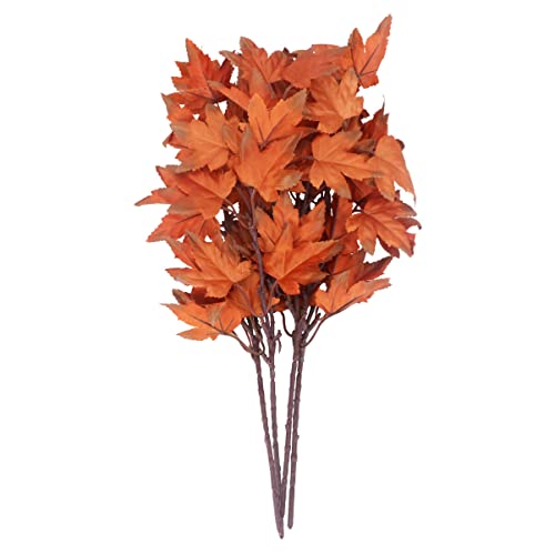 SOIMISS 4Pcs Artificial Maple Leaves,Artificial Autumn Fake Fall Leaves DIY Maple Stems Floral Picks s Branches Autumn Fake Fall For Decorating Party Thanksgiving Day