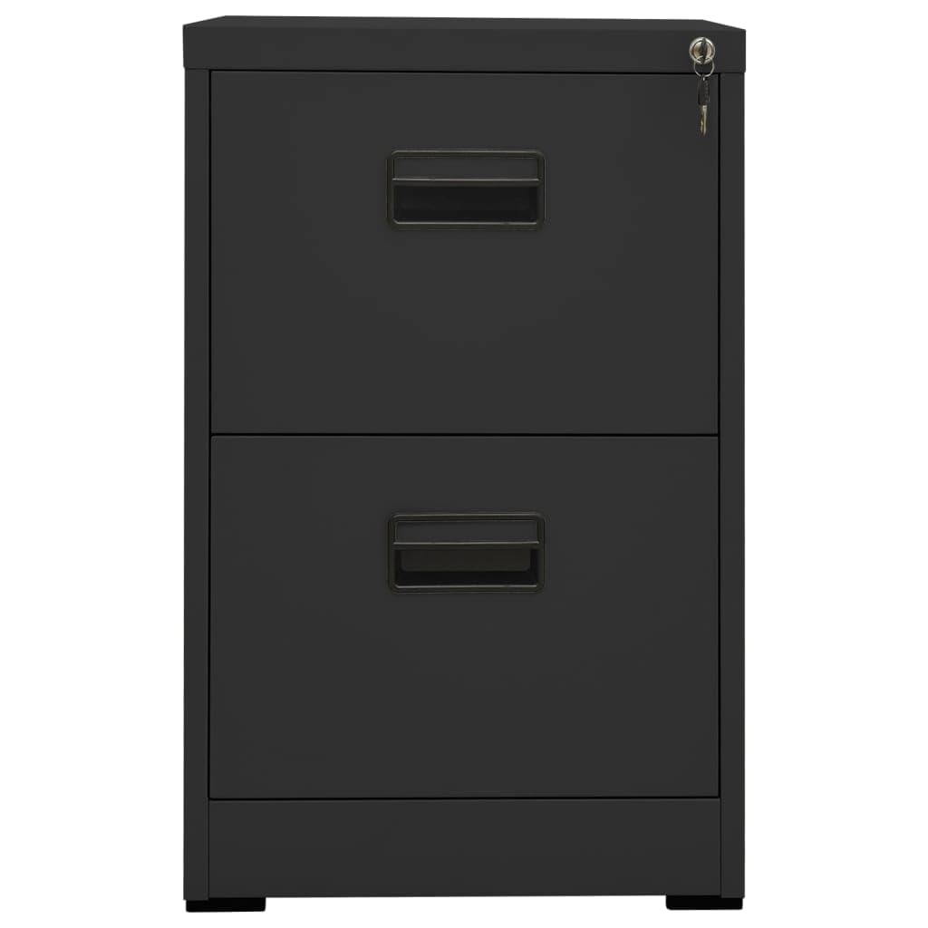 Armadietto in acciaio con 2 cassetti, armadietto da ufficio con serratura per documenti A4 e legali, contenitore a rotelle per ufficio, antracite, 46 x 62 x 72,5 cm