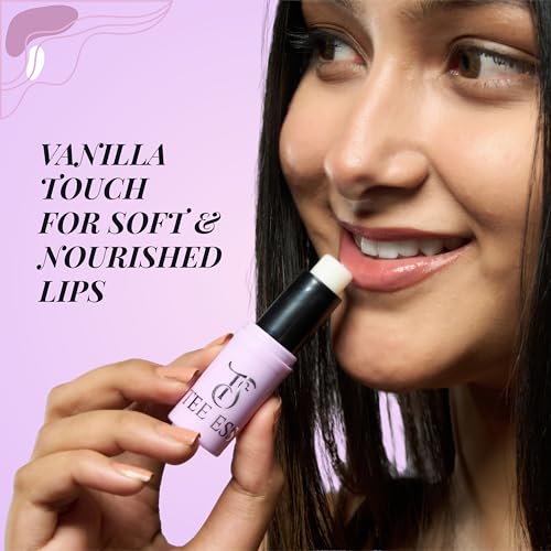 Image of TEE ESS Unisex Vanilla Lip Balm | Hydrating & Plumping Lip Care with Vitamin E, Shea Butter, Jojoba Oil | 4 gms