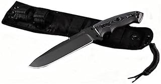 Hogue EX-F01, 7" Fixed Blade Knife, Drop Point Blade, G10 Frame, A2 Black Kote, G-Mascus Black Scales - Hogue