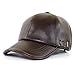 CNAFGBGG 1PC Leather Baseball Cap, Soft Comfortable Adjustable PU Baseball Cap, Vintage Biker Hat for Men, Women, Dark Coffee.
