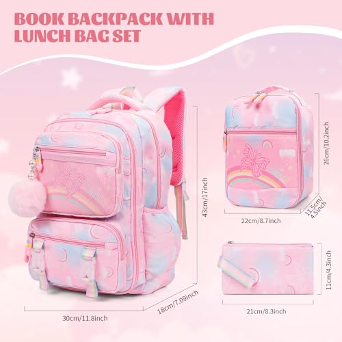 Kawaii Backpack Starry Rainbow Bookbag For Boy Girl2