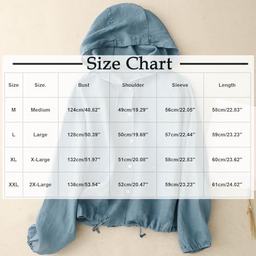 Cotton Linen Sun Protection Hoodie Top Women Lightweight Long Sleeve Shirt Oversized Breathable Hooded Cover Ups2