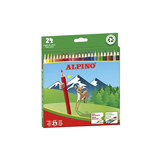Lapices de colores alpino 658 caja de 24 colores largos