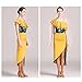 Yhhsgscr Adult Latin Dance Outfit Printed Tango Dance Dresses Performance Wear for Rumba Women's Two Piece Ballroom Costume,Yellow,L