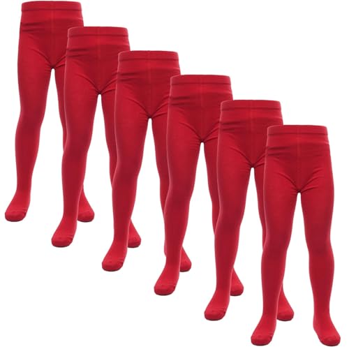 Girls Cotton Rich Uniform School Tights Pack Of 6 Warm Soft and Durable Girls Tights for Comfortable Schoolwear
