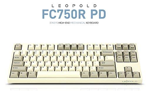 Leopold FC750R PD 87keys High-end Mechanical Keyboard MX Cherry Switch 1.5mm PBT (White, Brown Switch)