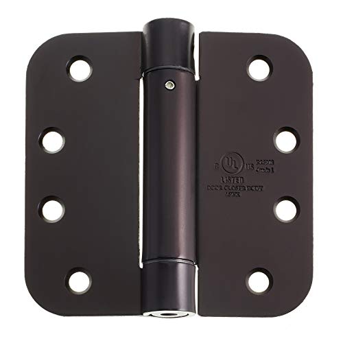 Cauldham (2 Pack) Heavy-Duty 4" Self-Closing Spring Door Hinge With 5/8" Radius Corners, Ul Listed - Oil Rubbed Bronze #TOP1