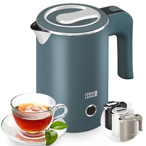 LEBENLANG Bouilloire Électrique en Acier Inoxydable - 0,5L & 600W & Sans BPA I Petit I Mini Bouilloire Electrique Inox Bouilloires Électriques Bouilloire...