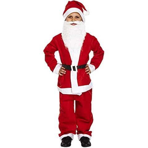 Fashion Fateek Boys Santa Costume Child Santa Suit Velvet Santa Claus Costume for Boys Christmas Costume Fancy Party Suit for Boys -M Cover