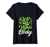 Photo Gallery donna vegan body vegetarian funny lifter retro womens gift maglietta con collo a v Photo Gallery donna vegan body vegetarian funny lifter retro womens gift maglietta con collo a v
