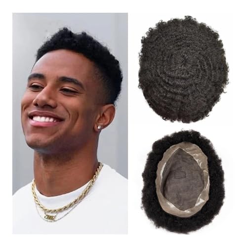Toupet pour hommes cheveux bouclés africains 8mm base mono fine 7x10