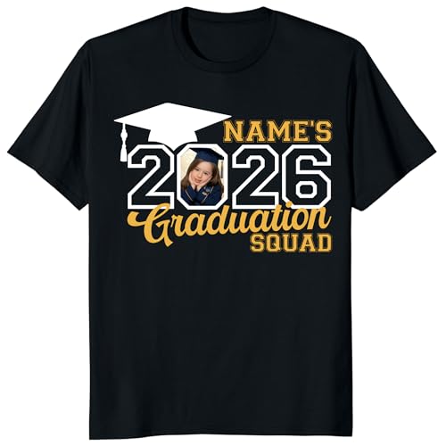 Custom Graduation T-Shirt with Photo Class of 2026 Personalized Family Matching Shirts (Design 5)