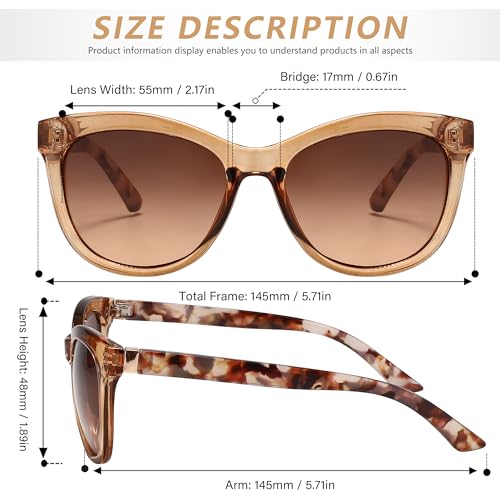 Classic Trendy Sunglasses for Women and Men Large Round Cateye Sunglasses UV Protection Sunnies Gradient Lens4