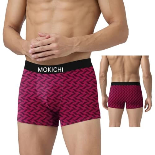Image of Men's Premium Microfiber Boxer Briefs for Men | Ultra Soft, Breathable & Stretchable Trunks | Moisture Wicking Innerwear | Comfortable Elastic Waistband | Printed Underwear