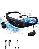 Tayogo Waterproof Mp3 Player for Swimming + Bluetooth Headphones for Running | IPX8 Underwater Headphones, 8GB Music Player, Magnetic Charging, Silicone Coated, 10H Playing Time - Black