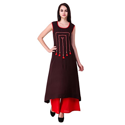 Image of Girl's /Women's Cotton Designer Tassel Kurti with Palazzo Pants Set