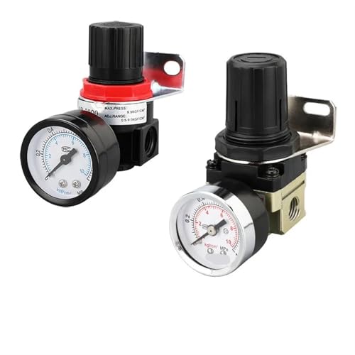 AR2000 G1/4 Inch AR2000-02 Pneumatic Mini Air Pressure Relief Control Compressor Regulator Treatment Units Valve Gauge Fitting 1Pcs(Ar2000 t6mm)
