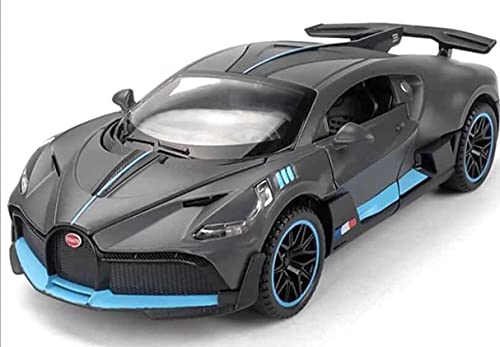 Image of WireScorts Exclusive Alloy Metal Pull Back Die-cast Car 1:32 Bugatti DIVO Diecast Metal Pullback Toy car with Openable Doors & Light, Music Boys Gifts Toys for Kid's - Black