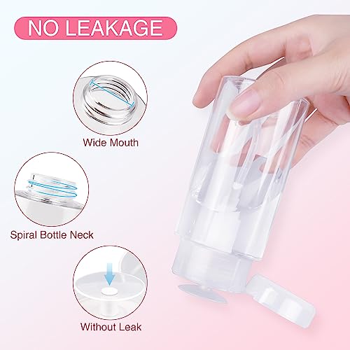 Nail Polish Remover Pump Bottle, 200ml Push Down Cleanser Bottle for Travel, No-Leakage Liquid Acetone Pump For Makeup Nail Polish Remove 2Pcs - Image 4