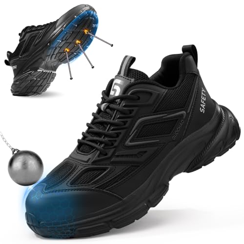Image of Steel Toe Work Shoes for Men Lightweight Warehouse Safety Sneakers