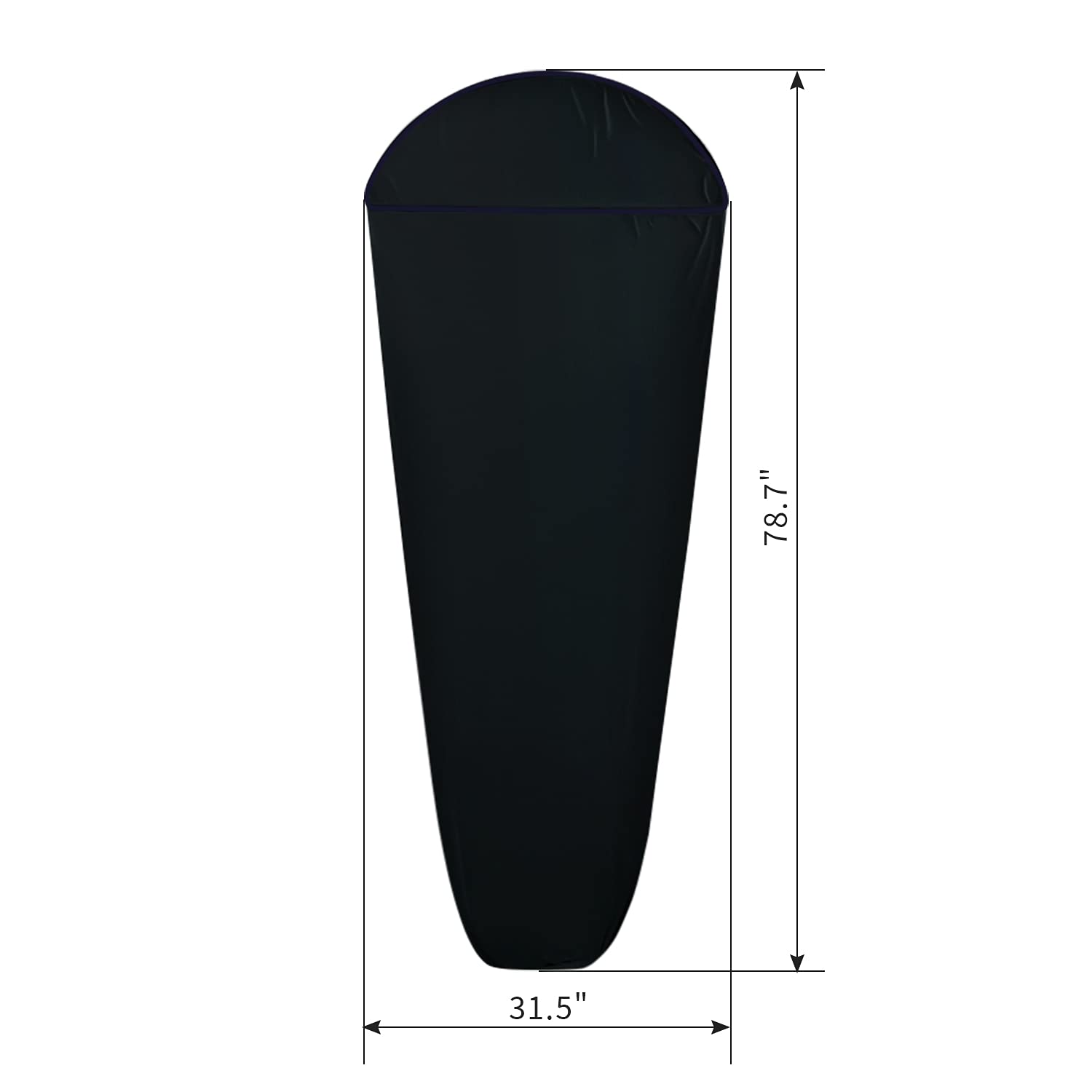 Smartmak Sleeping Bag Liner, Lightweight Elastic Mummy Travel Sheets, Camping Bags, Hotel Use, Portable One Size for Everyone for Four Seasons, Machine Washable -Black