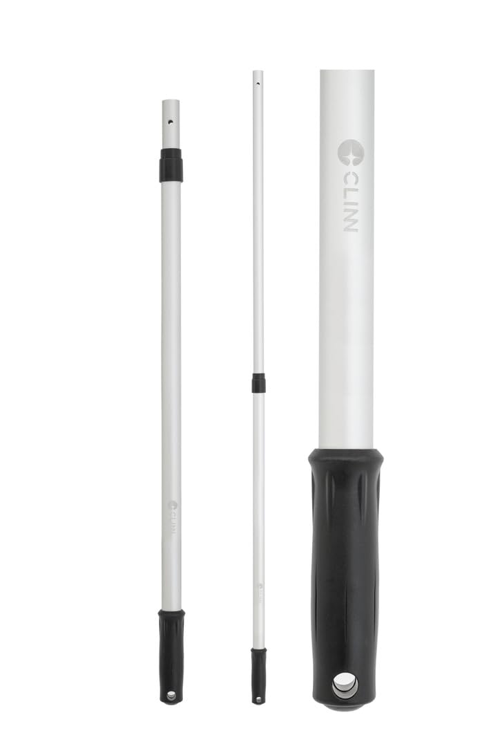 CLINN – Aluminiowy trzonek teleskopowy 130 cm | Lekki kij do mopów, ściągaczek, szczotek | Regulowany uchwyt do sprzątania podłóg, okien, ścian, sufitów