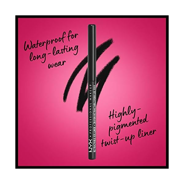 NYX-PROFESSIONAL-MAKEUP-Mechanical-Eyeliner-Pencil-Black NYX PROFESSIONAL MAKEUP Mechanical Eye Pencil,Vivid Rich Mechanical, Creamy Retractable Eyeliner - Always Onyx, Black Eyeliner
