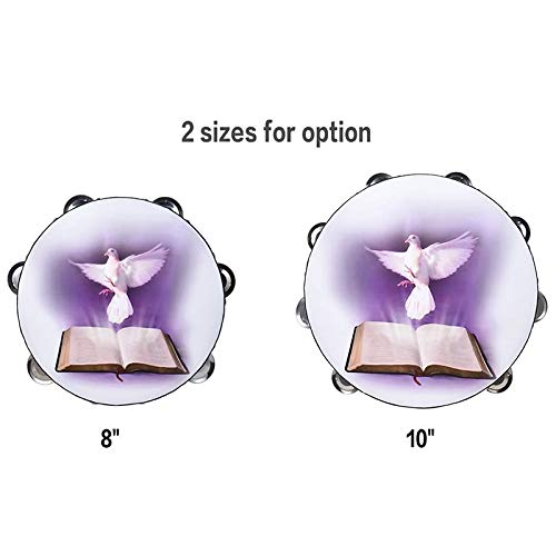 Scucs Tamboerijn dubbele rij jingle percussie instrument kerk handheld tamboerijn enkele rij tamboerijnen met jingle… - Image 8