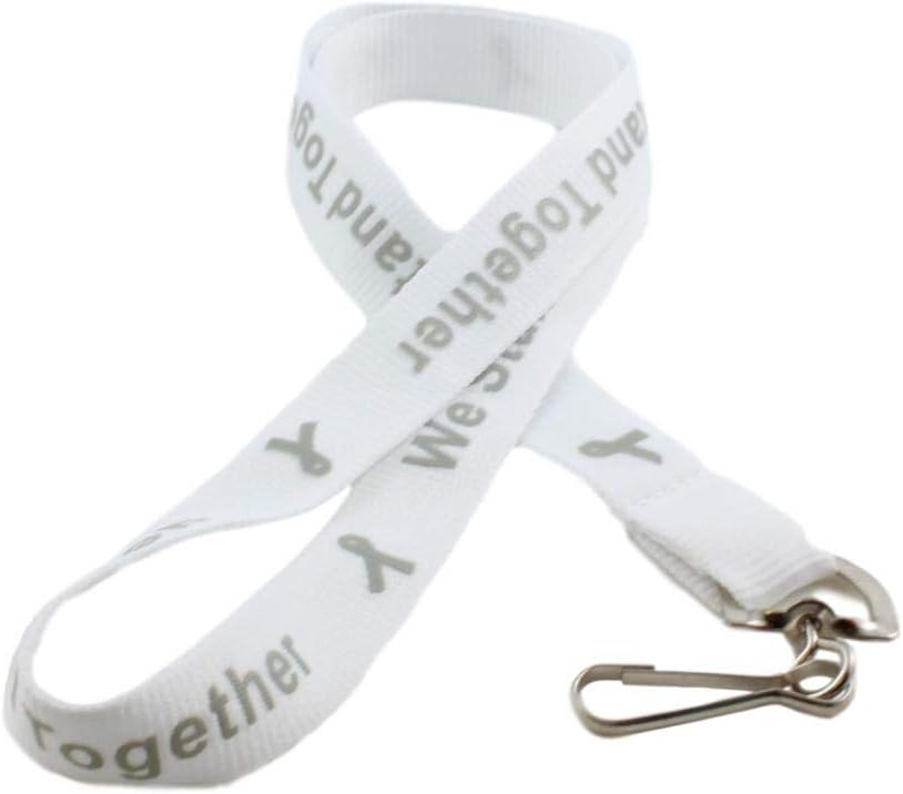 Gray Ribbon Awareness Lanyard