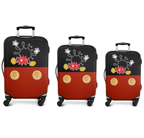 3 Pieces of Luggage Cover Travel Suitcase Protector, Cartoon Mouse Suitcase Sleeve Covers Set of 3 Fits 20 24 28 Inch Baggage, Elastic Washable Baggage Covers for Set of 3 Luggage (S&M&L)