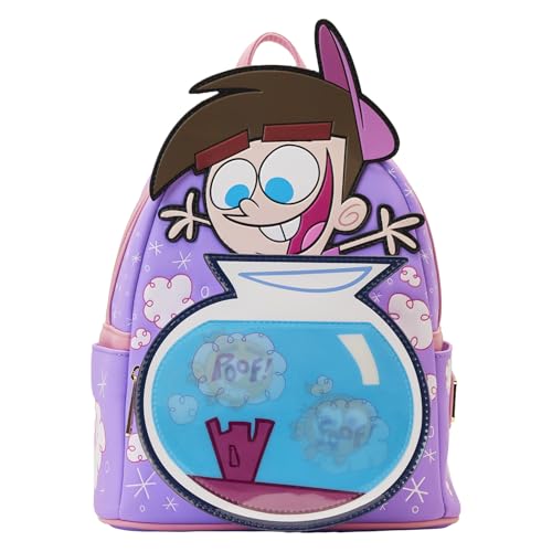 Loungefly Nickelodeon: Fairly Odd Parents Lenticular Timmy Turner with Fishbowl Cosmo and Wanda Mini-Backpack, Amazon Exclusive