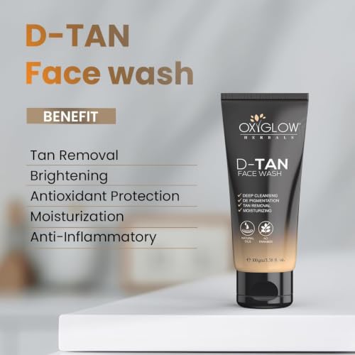 Image of OxyGlow Herbals D-Tan Face Wash 100g (Pack of 3) | Helps Removes Dirt | Brightening & Glowing Skin | Deep Cleansing | De-Pigmentation | Nourishes Skin | Skin Hydration | All Skin Type