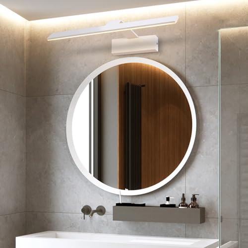Iluminación de pared interior larga en aluminio y acrílico blanco para espejo de baño moderno 7