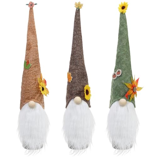 3pcs Wine Bottle Covers for Thanksgiving Handmade Adorable Gnome Exquisite Fall Wine Decor for Festive Dinner