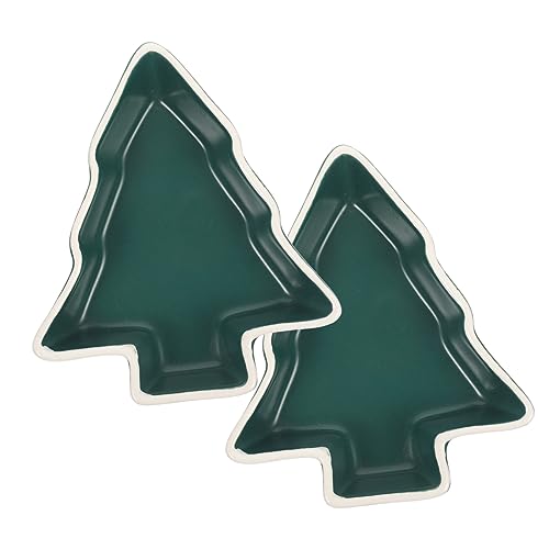 FUNOMOCYA Versatile Christmas Tree Candy Bowl Ceramic Plates Sauce Dish Snack Trays Set
