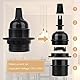 Retro E27 Lampenfassung 7 Stück, 250V 4A Wasserdichte Lampenfüße, Edison Schraube Glühbirne Adapter, Bakelit Lampenfassung für Vintage Glühbirne, Schwarz