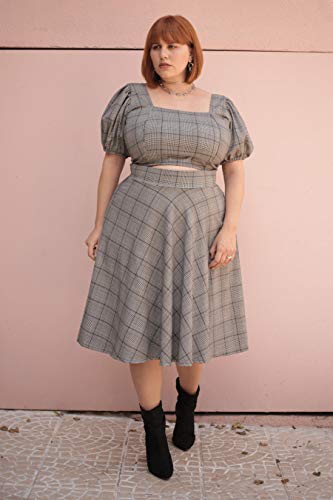 Saia Godê Xadrez - Plus Size Tamanho:2 (48)