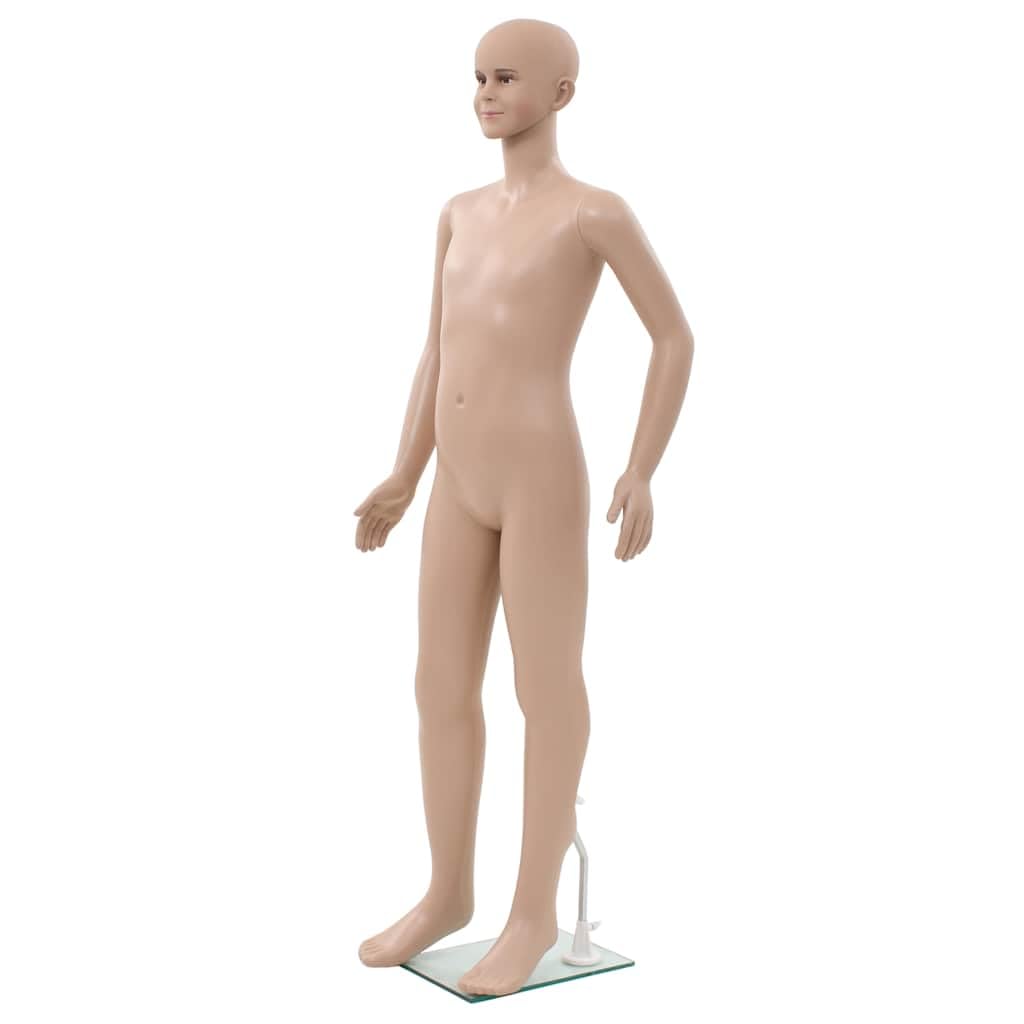 Ganzkörper-Schaufensterpuppe Kind mit Glassockel Beige 140 cm,Schaufensterpuppen,142931