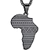 Produktbild GoldChic Jewelry Edelstahl Persönlichkeit Afrika Karte Anhänger,Profil Afrika Karte Anhänger Auge des Horus/Englische Landesgrenze/Ich Liebe Afrika Personalisiert Gravur in Silber/Gold/Schwarz