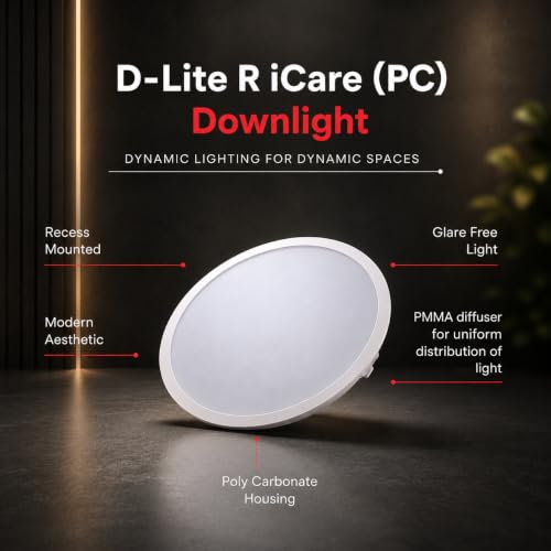Image of Instapower 8W Downlight | Natural White Round LED Panel Light | Polycarbonate Ultra Slim Recessed Ceiling Fixture LED (2-Year Warranty, Pack of 4)
