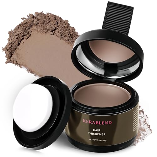 Kerablend Hair Thickener Magic Root Cover Up Hair Concealer for Root Touch Up Sweat and Waterproof Instant Coverage With Applicator for Men and Women(Light Brown)